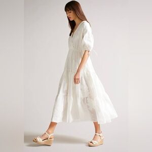 Ted Baker London Darita white lace midi dress size 1